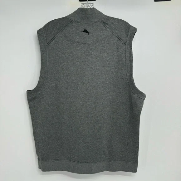 TOMMY BAHAMA Flip Coast Men's Full Zip Vest SIZE M GrayReversible Casual $110